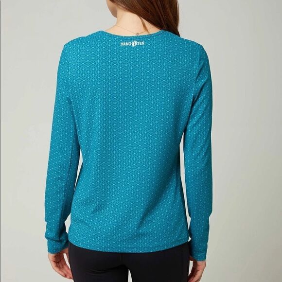 HANG TEN Ladies Long Sleeve Rash Guard Swim Shirt Zip Side Pocket and UPF 50+ - Picture 6 of 16